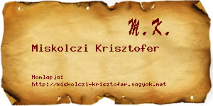 Miskolczi Krisztofer névjegykártya